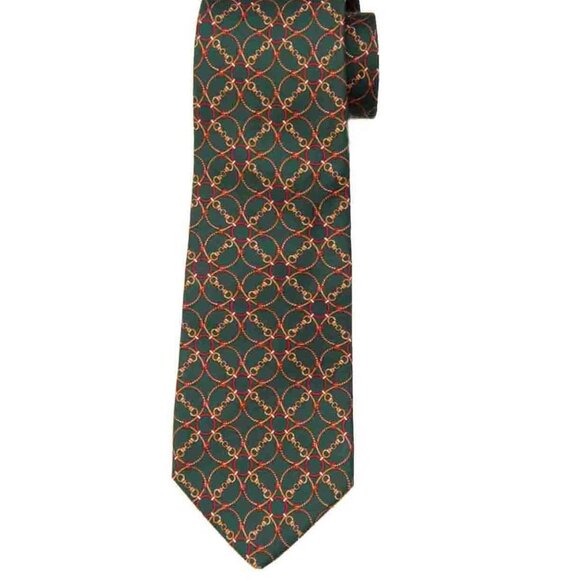 Brooks Brothers Silk Tie Green Brown Red MADE IN USA Men's - Picture 1 of 1